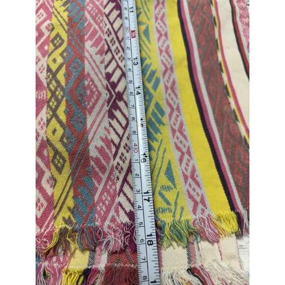 Set of 8 Bright Pink Rainbow Colorful Mexican Striped Woven Fabric Napkins - Picture 12 of 13